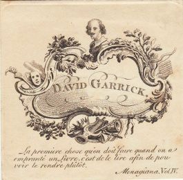 Fig. 1. Ex-libris di David Garrick (1717-1779)