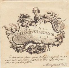 Ex-libris di David Garrick (1717-1779)